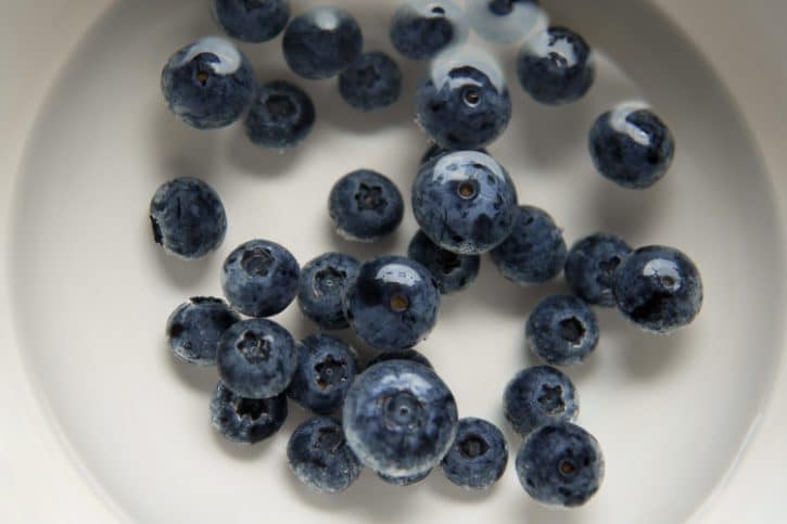 Blueberries Soaking In Vinegar Solution