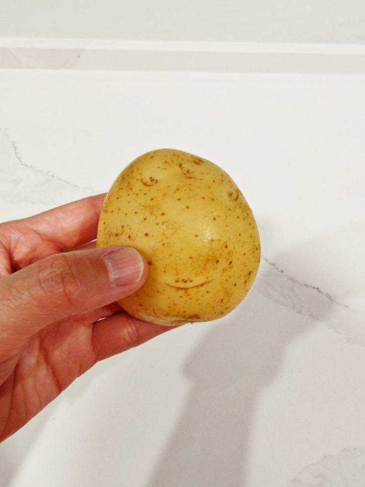 Hand Holding Yukon Gold Potato