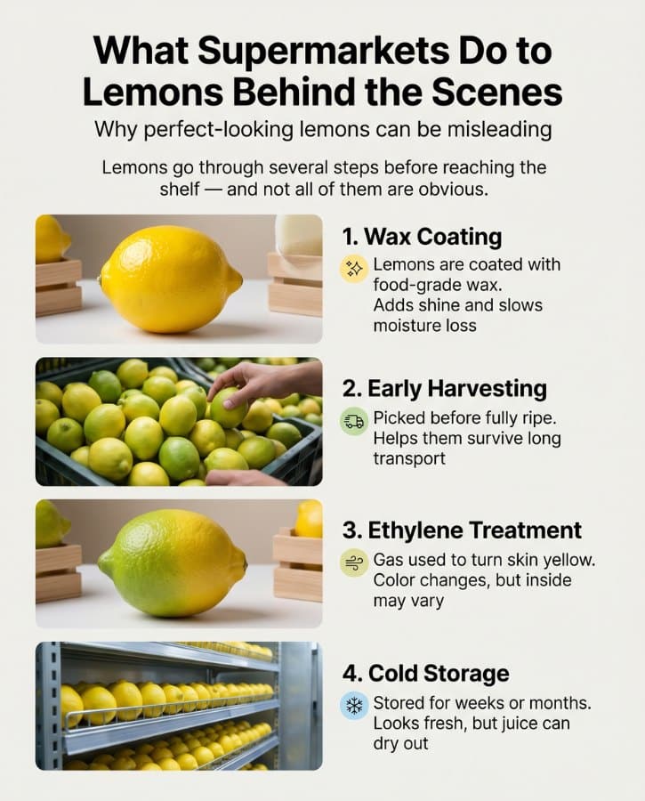 Supermarket Lemon Processing Infographic