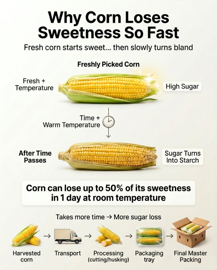 Corn Sweetness Loss Infographic