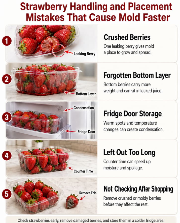 Strawberry Storage Mistakes Cause Mold