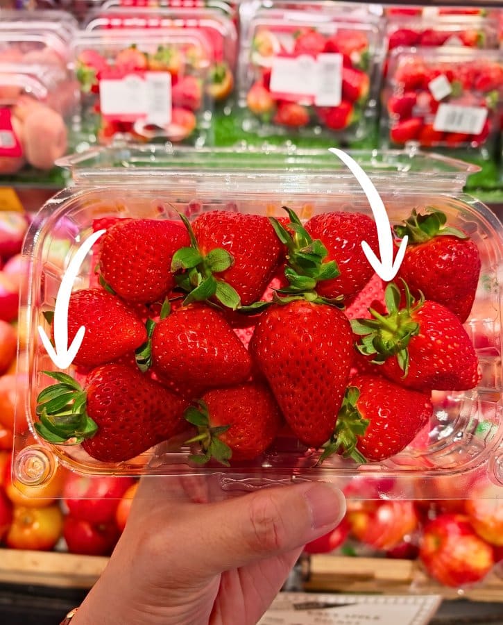 Fresh Green Leaves Strawberries