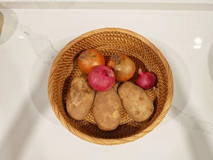 Potatoes And Onions Stored Together