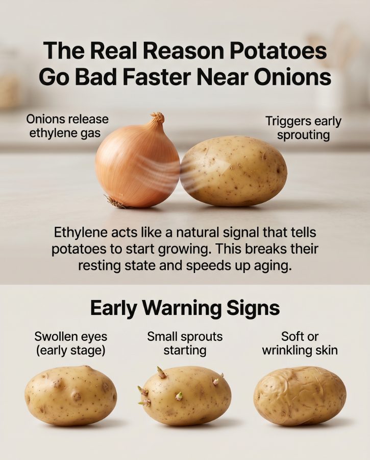 Potatoes Sprouting Faster Near Onions