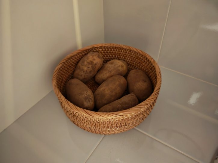 Potatoes Stored In Corner Basket