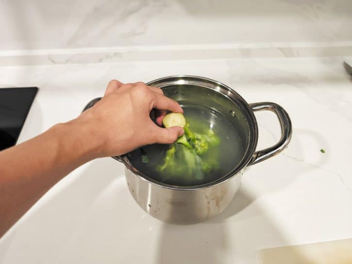 Soaking Whole Broccoli Head