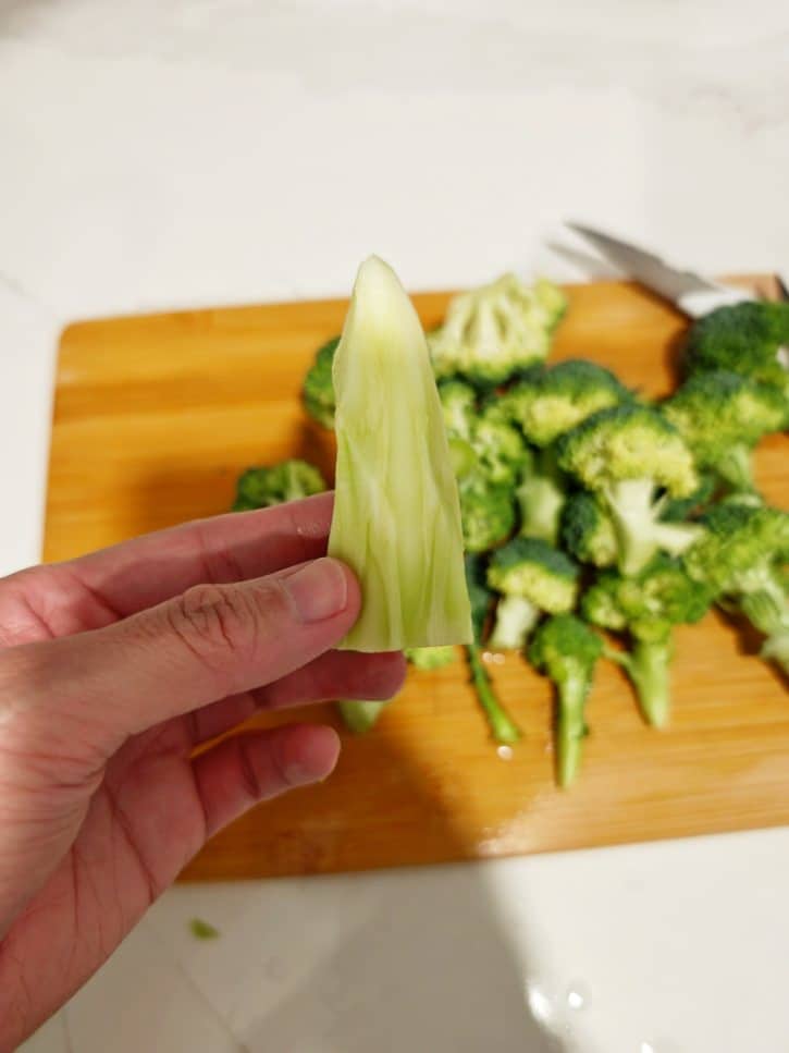 Broccoli Stem Piece In Hand
