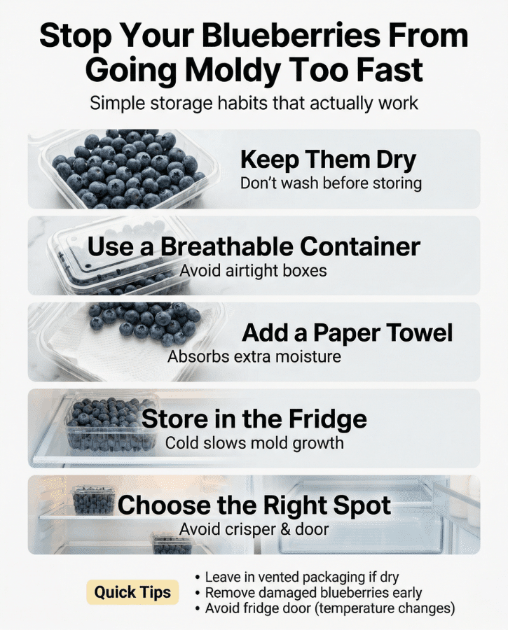Blueberry Storage Tips To Prevent Mold