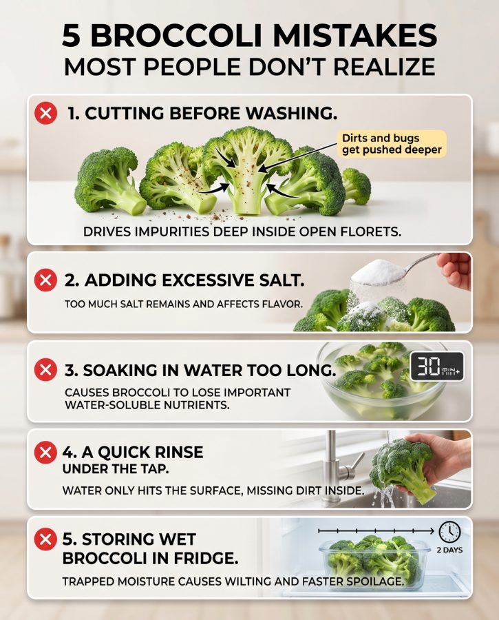 Broccoli Washing Mistakes Infographic