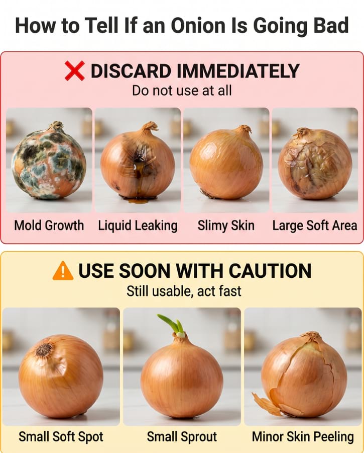 Onion Spoilage Signs Infographic