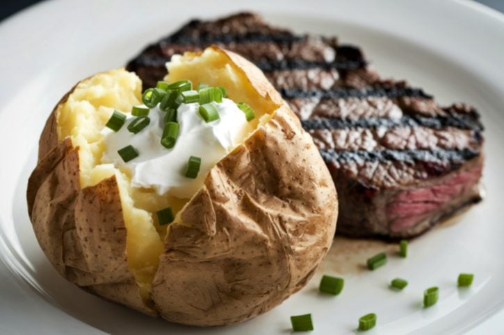 Loaded Baked Potato With Steak