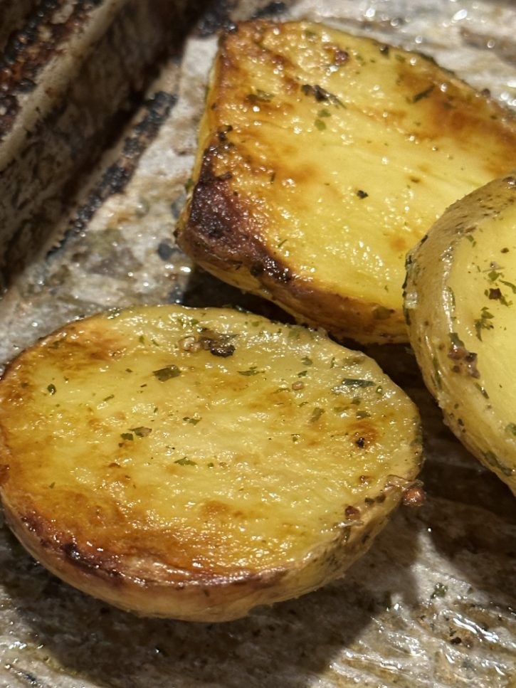 Roasted Potato Halves Golden And Crispy