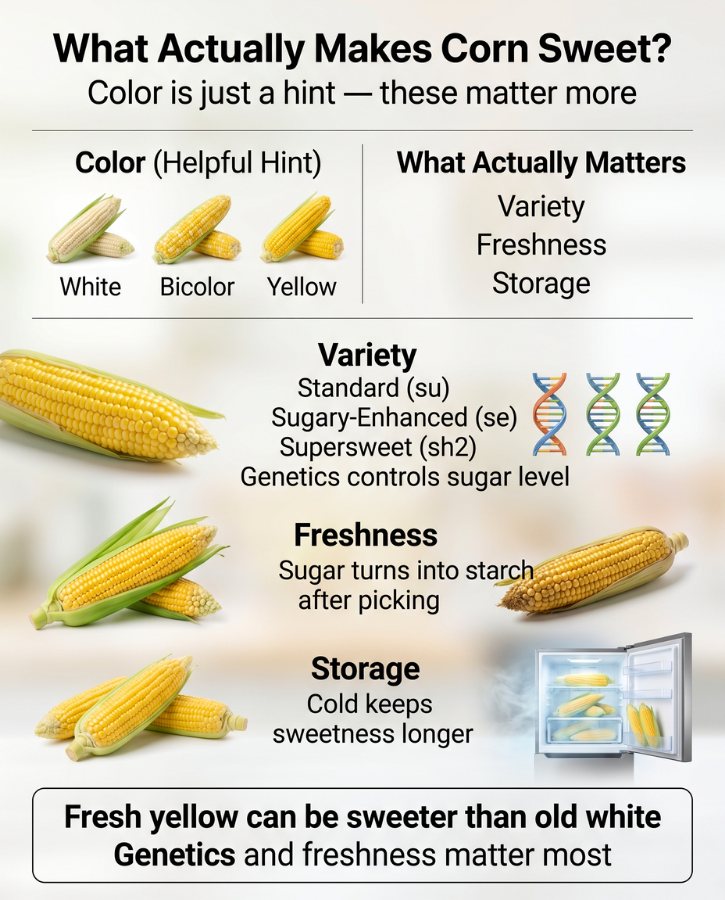 Corn Sweetness Factors Infographic
