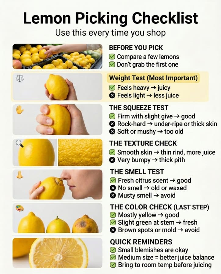 Lemon Picking Checklist Infographic