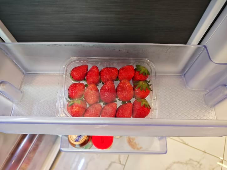 Strawberries Stored In Fridge Door