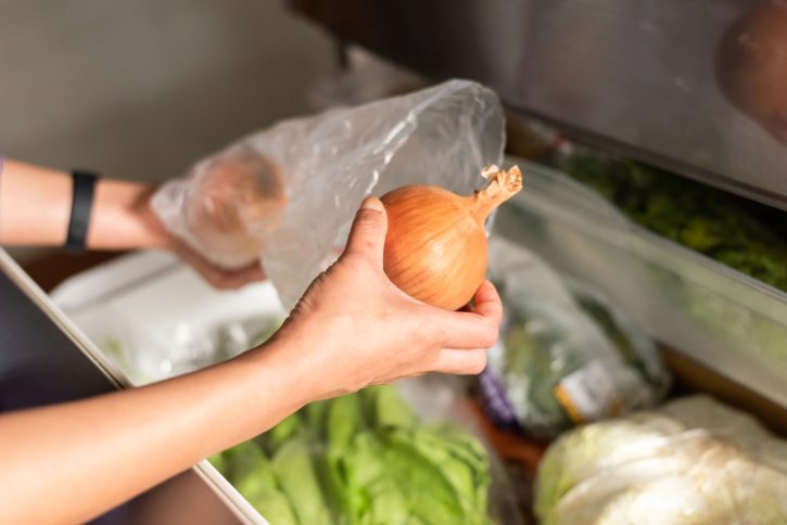 Onion Stored In Plastic Bag