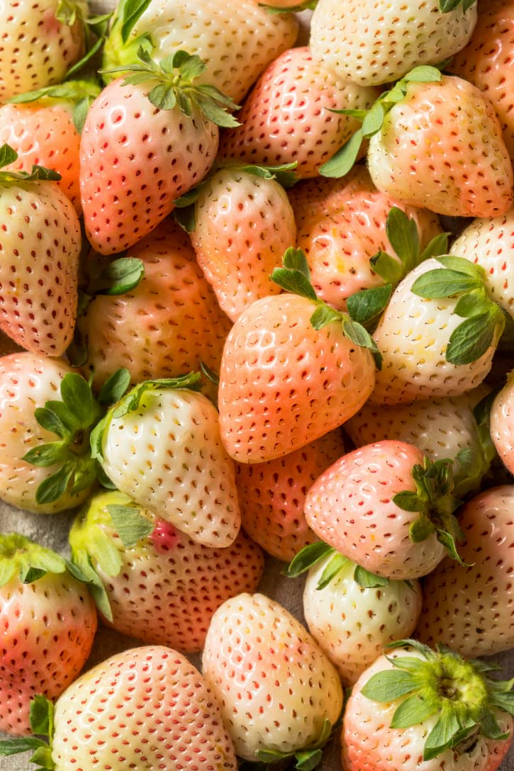 White Strawberries With Pink Blush