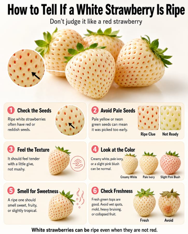 White Strawberry Ripeness Infographic