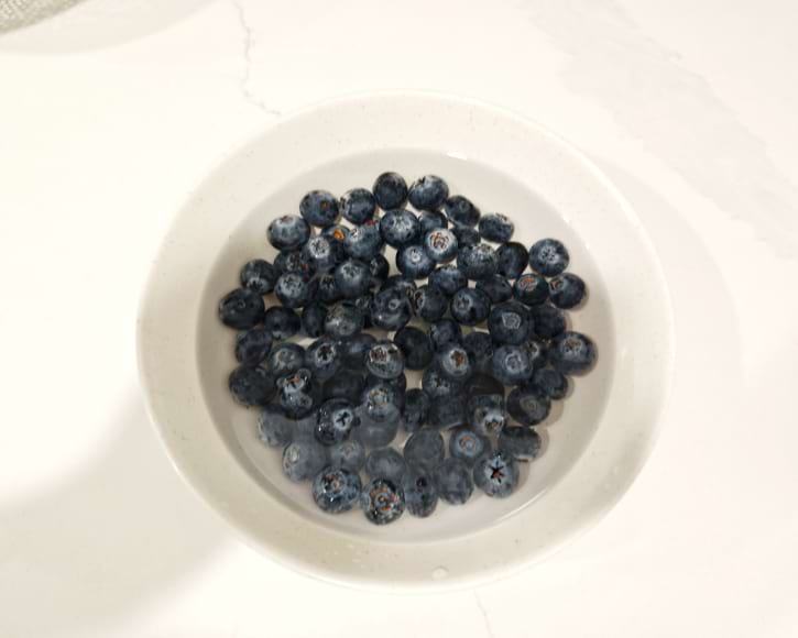 Blueberries Soaking in Baking Soda