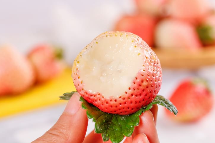 Bitten White Strawberry