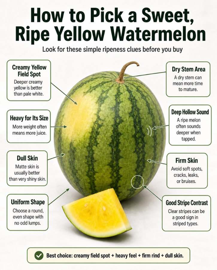 Yellow Watermelon Ripeness Infographic
